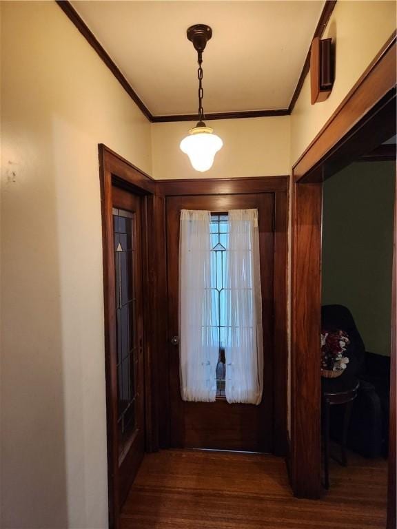 83 Vermont St, Rochester, NY 14609 - foyer featuring wood finished floors and crown molding