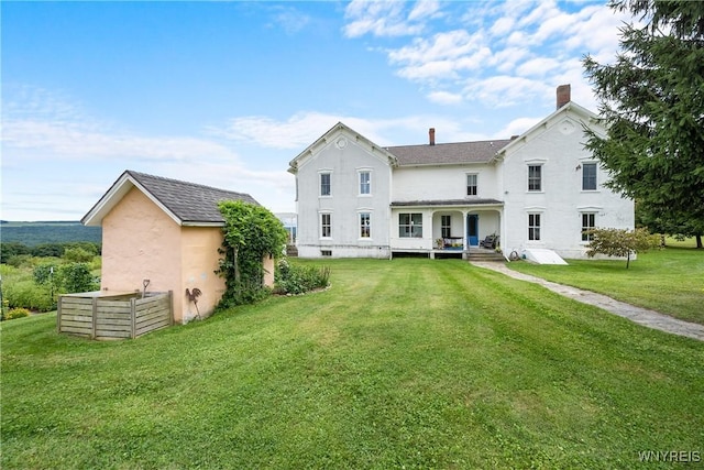 9940 Middle Rd, Pulteney, NY 14840 - back of property with stucco siding, a lawn, and a deck