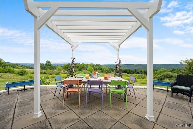 9940 Middle Rd, Pulteney, NY 14840 - view of patio featuring a pergola and outdoor dining area