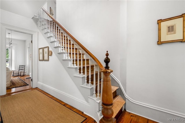 9940 Middle Rd, Pulteney, NY 14840 - stairway with hardwood / wood-style flooring and baseboards