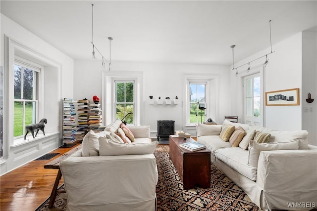 9940 Middle Rd, Pulteney, NY 14840 - living area with hardwood / wood-style flooring and a wood stove