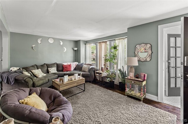 374 Victoria Blvd, Tonawanda-Town, NY 14217 - living area with dark wood finished floors and baseboards