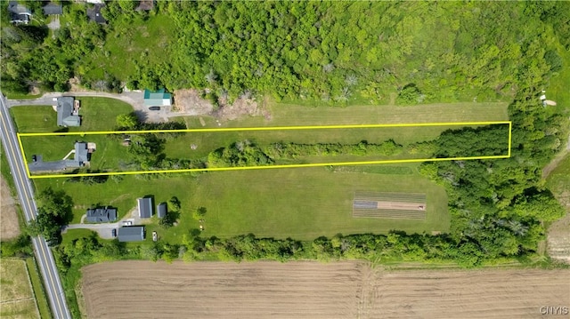 3583 W Seneca Tpke, Onondaga, NY 13215 - aerial view of property and surrounding area with property parcel outlined