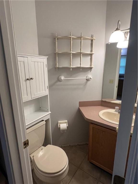 441 Center St, Geddes, NY 13209 - half bath with vanity, toilet, and tile patterned flooring