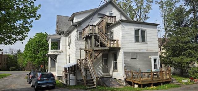 104 Main St, Stamford, NY 12167 - rear view of house with a balcony and a deck