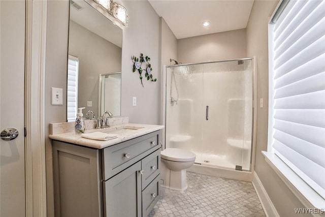 5692 Ferncrest Ct Unit B, Clarence, NY 14032 - full bath with a stall shower, toilet, and vanity
