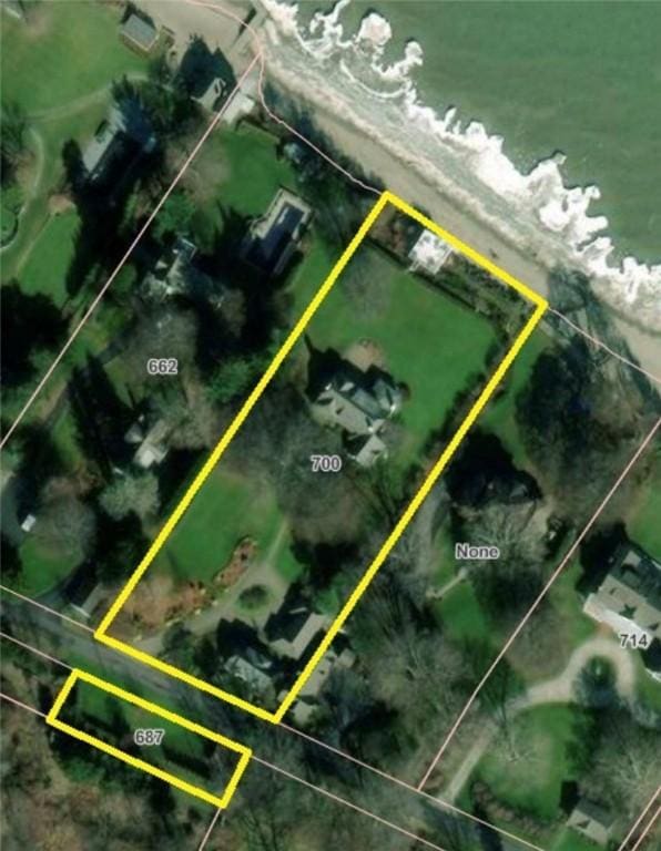 700 Rock Beach Rd, Irondequoit, NY 14617 - aerial map of property and surrounding area featuring property parcel outlined