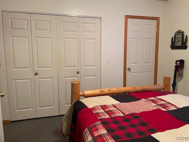 103 Onondaga Rd, Webb, NY 13420 - bedroom with a closet and dark colored carpet