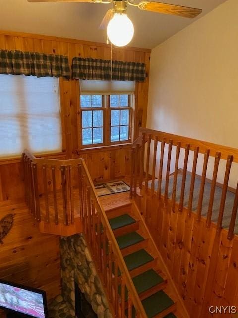 103 Onondaga Rd, Webb, NY 13420 - stairs featuring ceiling fan