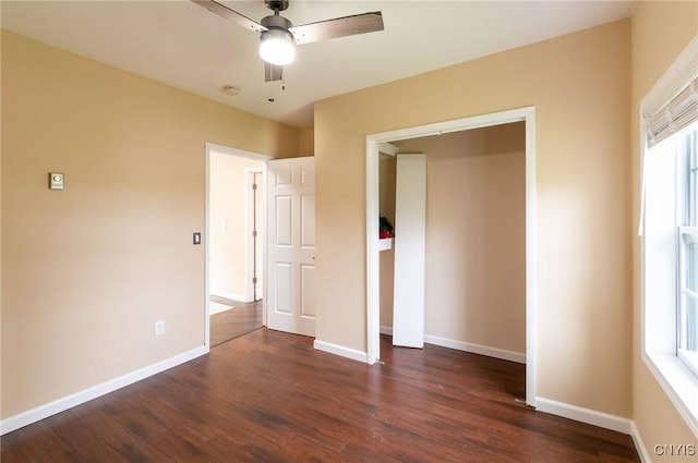 8929 State Route 12e, Lyme, NY 13622 - unfurnished bedroom featuring dark wood-style floors and ceiling fan