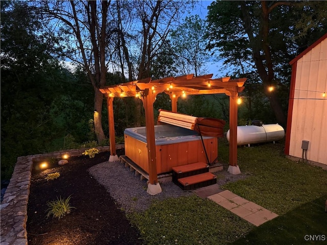 8929 State Route 12e, Lyme, NY 13622 - view of yard with a hot tub and a pergola