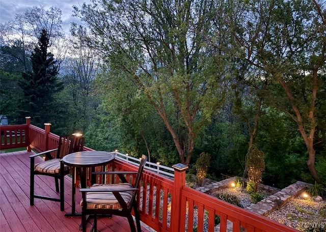 8929 State Route 12e, Lyme, NY 13622 - wooden deck with a forest view
