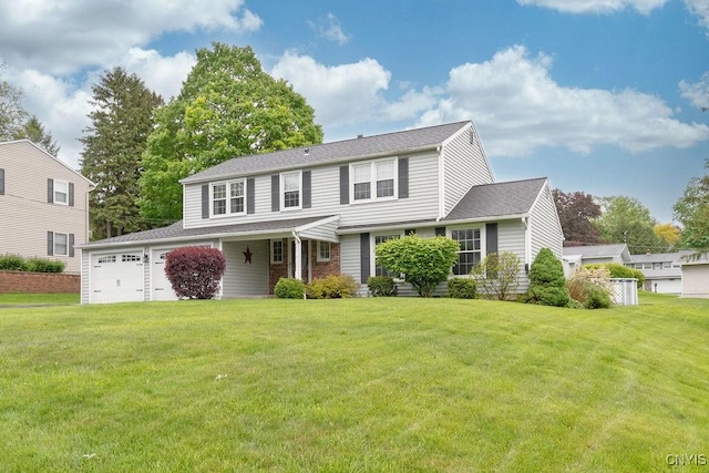 106 Hillside Way, Camillus, NY 13031 - traditional home with an attached garage, a front yard, covered porch, and a shingled roof