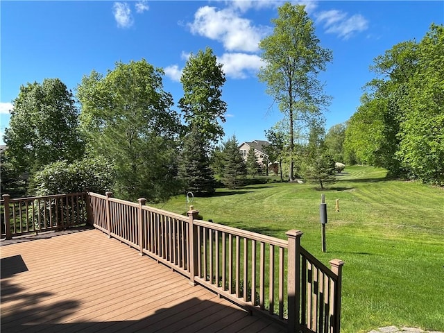 4166 Angela Way, Gorham, NY 14424 - deck featuring a yard