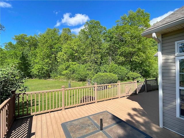 4166 Angela Way, Gorham, NY 14424 - deck featuring a yard