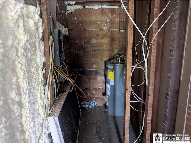 132 Kipp St, Sherman, NY 14781 - utility room with electric water heater