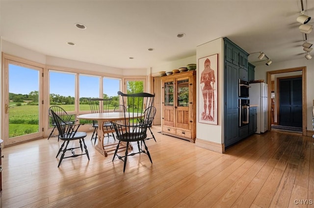 537 Earlville Rd, Hamilton, NY 13332 - dining area featuring light wood finished floors and track lighting