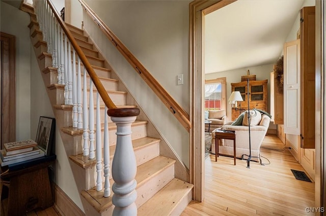 537 Earlville Rd, Hamilton, NY 13332 - stairs with wood finished floors and baseboards