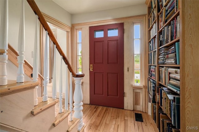537 Earlville Rd, Hamilton, NY 13332 - entryway featuring light wood finished floors and stairway