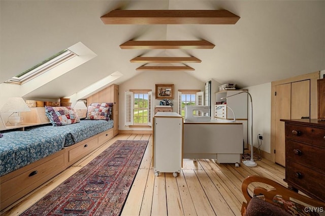 537 Earlville Rd, Hamilton, NY 13332 - bedroom featuring light wood finished floors and a skylight