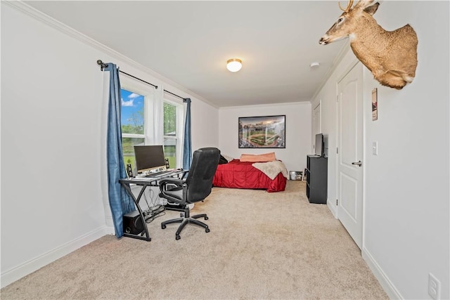 3854 Tari Ln, Murray, NY 14470 - carpeted bedroom featuring crown molding and baseboards