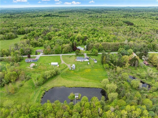 9748-9736 Podunk Rd, Lee, NY 13363 - aerial view of property and surrounding area featuring a forest and a nearby body of water