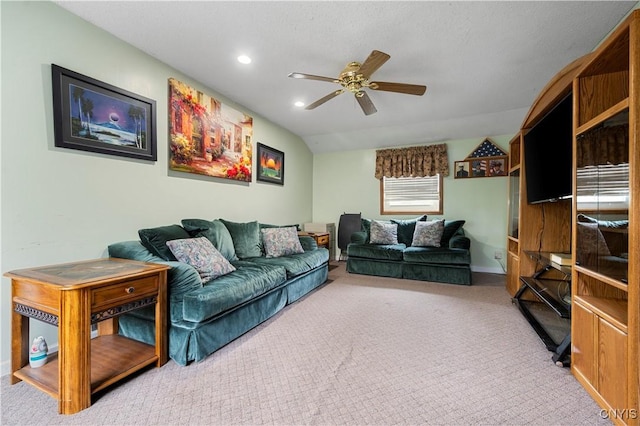 9748-9736 Podunk Rd, Lee, NY 13363 - living room with ceiling fan, carpet, recessed lighting, and baseboards