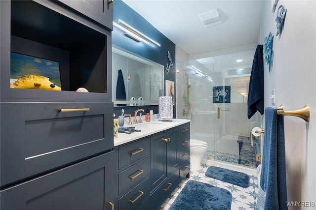454 Kenwood Dr, Lewiston, NY 14092 - bathroom featuring toilet, a stall shower, and vanity