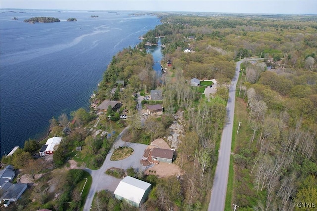 26633 Kring Point Rd, Alexandria, NY 13679 - aerial view of property and surrounding area with a nearby body of water and a heavily wooded area