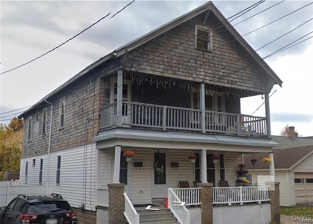 100-102 Lowell Ave Unit 102, Utica, NY 13502 - view of front of property with a porch and a balcony