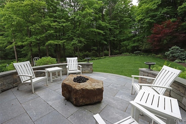 7106 Braxton Cir, Dewitt, NY 13066 - view of patio with a fire pit