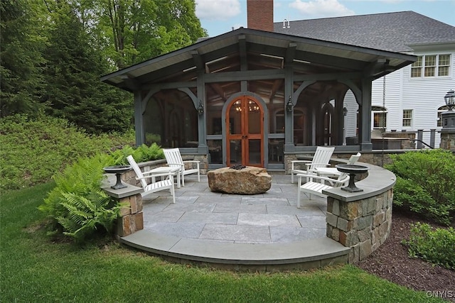 7106 Braxton Cir, Dewitt, NY 13066 - view of patio with an outdoor fire pit