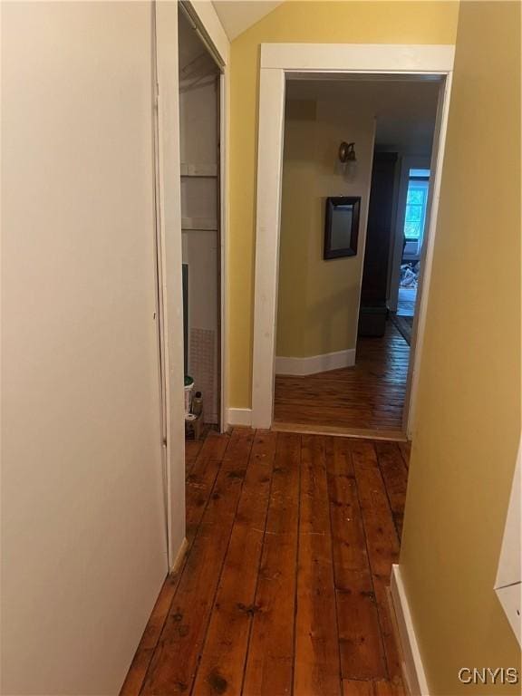 6265 Haslauer Rd, Stockbridge, NY 13409 - corridor featuring dark wood-type flooring and baseboards