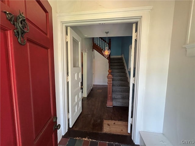 109 State St, Seneca Falls, NY 13148 - stairs featuring wood finished floors and baseboards