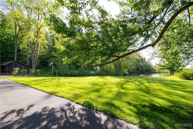 4748 Thrall Rd, Cambria, NY 14094 - view of green lawn featuring a water view