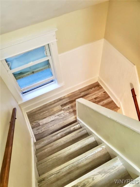 199 Berkshire Ave, Buffalo, NY 14215 - stairway featuring wood finished floors
