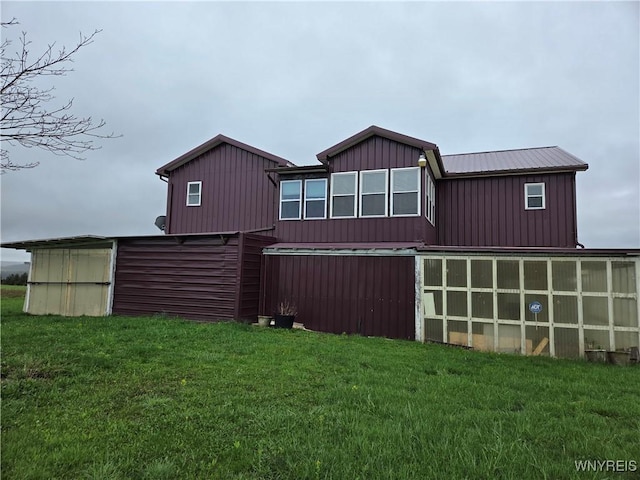 9600 Vermont View Rd, Machias, NY 14101 - back of house with a lawn and board and batten siding