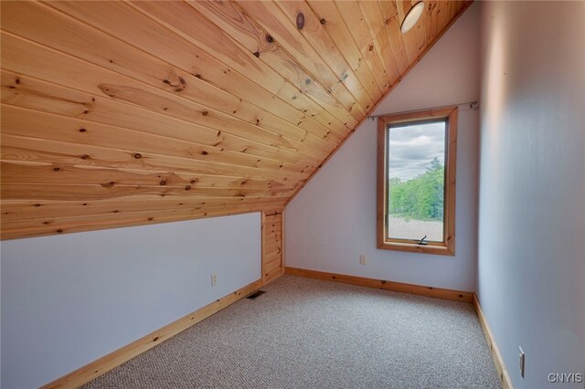 20172 Blue Heron Ln, Alexandria, NY 13607 - additional living space featuring vaulted ceiling, light carpet, wood ceiling, and baseboards