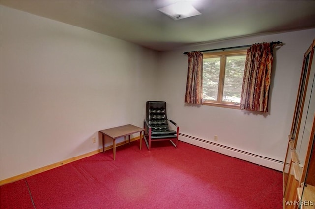 7 Forsythia Ct, Orchard Park, NY 14127 - living area featuring baseboard heating, carpet, and baseboards