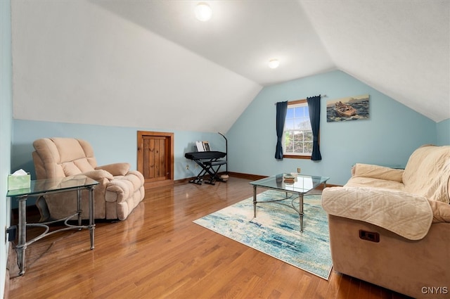 3503 Peterboro Rd, Vernon, NY 13421 - sitting room featuring wood finished floors and vaulted ceiling