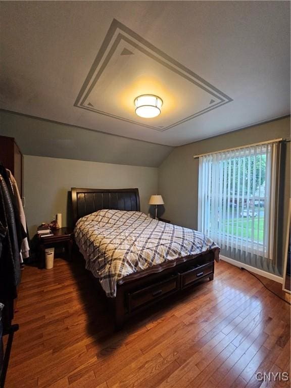 1202 Mary St, Utica, NY 13501 - bedroom featuring hardwood / wood-style flooring and vaulted ceiling