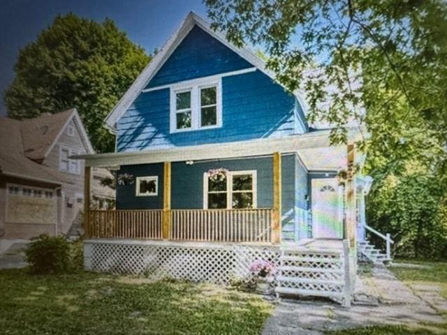 322 Grand Ave, Rochester, NY 14609 - rear view of property featuring a porch