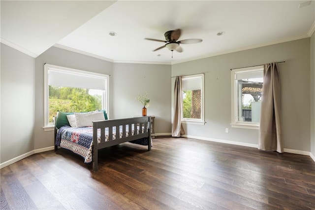 411 Sundance Trl, Webster, NY 14580 - bedroom featuring crown molding, wood finished floors, baseboards, and ceiling fan