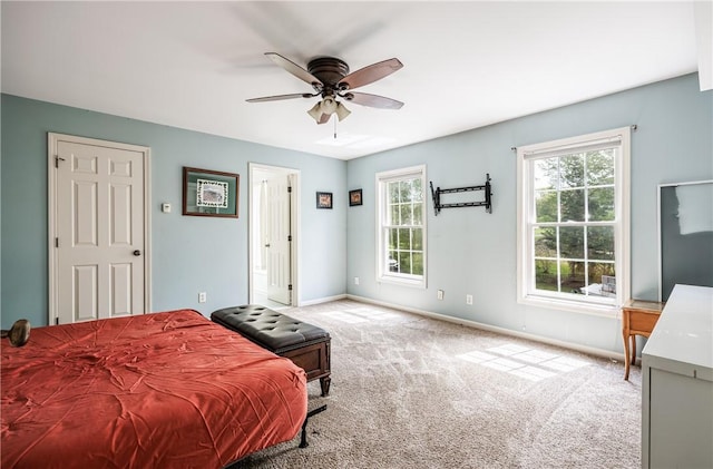 411 Sundance Trl, Webster, NY 14580 - bedroom with carpet, baseboards, and a ceiling fan
