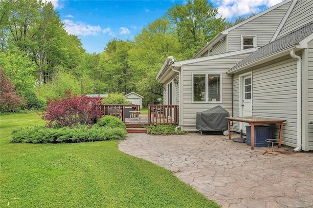 1338 Summit Rd, Foster-Town, PA 16744 - view of grassy yard with a patio area and a deck