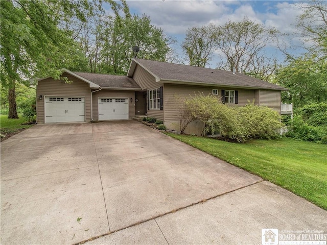 285 Porter Rd, Pomfret, NY 14063 - ranch-style house with a garage, a front yard, and concrete driveway