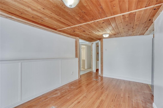 6608 Scenery Pl, Conesus, NY 14435 - spare room featuring wood ceiling, wood finished floors, and a wainscoted wall