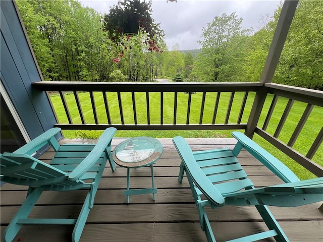 3259 Freer Hollow Rd, Franklin, NY 13856 - view of wooden balcony featuring a deck