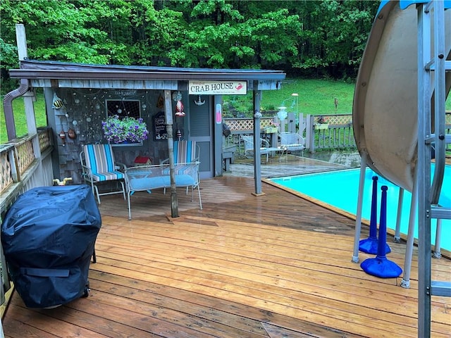3259 Freer Hollow Rd, Franklin, NY 13856 - wooden deck featuring area for grilling