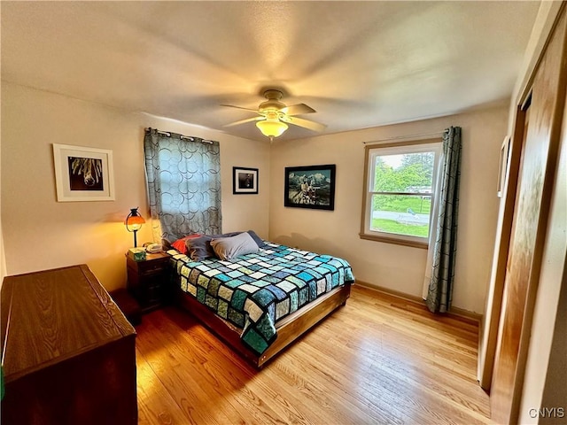 6302 Meadow Dr, Lee, NY 13440 - bedroom featuring light wood-type flooring, baseboards, and a ceiling fan